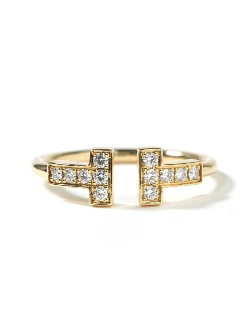 Tiffany & Co Diamond Wire Ring T Gold Yellow 18k